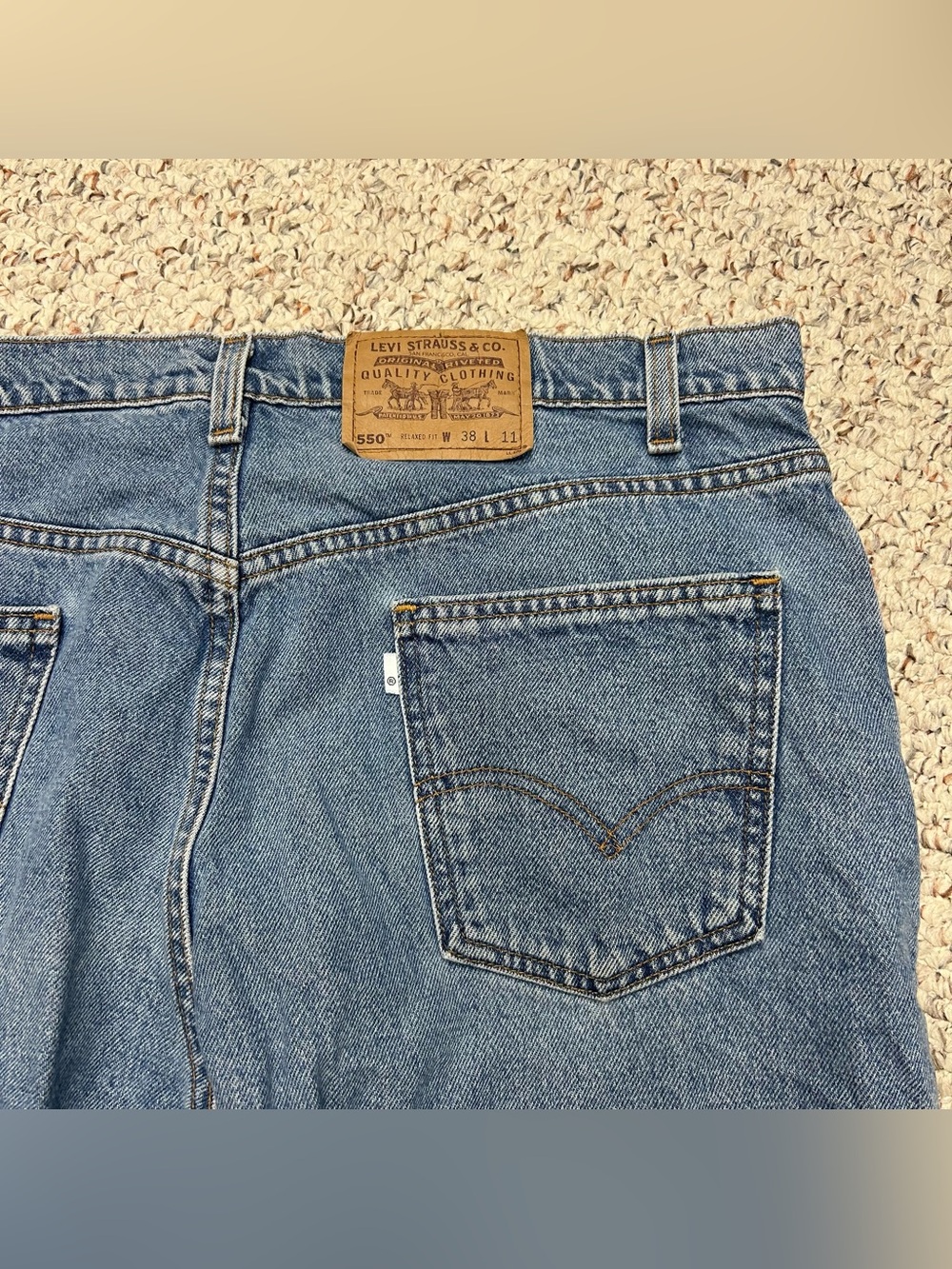 Levi's Silver Tab Baggy Denim Blue Jean Shorts Men's Sz 38x11 Jorts Relaxed 90s